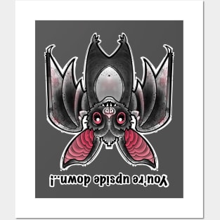 Youre upside down ..! Cute bat hanging out Posters and Art